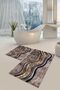 Non-Slip Sole Washable Dust Stain Resistant 2-Piece Set Toilet Bathroom Mat Set