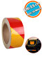 Yellow Red Reflective Shining Plain Strip Tape - 7.5 Cm, 10 Mt, Highlighter and Adhesive Warning Ban