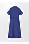 فستان قميص نسائي - أكمام قصيرة سادة - 6