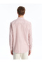 Slim Fit Long Sleeve Striped Poplin Men's Shirt - 4