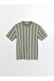 Striped Crew Neck Men's T-Shirt - Short Sleeve - 6