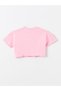 Lcw Kids Pink Crew Neck Printed Short Sleeve Girls' Crop T-Shirt (S4) - 2