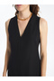 Lcw Vision New Black Women's V-Neck Plain Dress (S4) - 3