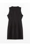 Lcw Vision New Black Women's V-Neck Plain Dress (S4) - 6