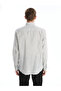 Slim Fit Long Sleeve Striped Poplin Men's Shirt - 4