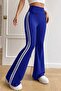 Women's Cobalt Blue White Striped Spanish Leggings