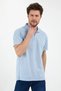 Baby blue Skinny/slim Fitt Polo Collar Summer T-shirt - 6