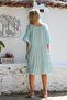 Mint Italian RuFFled Pool Collar Casual Dress - RuFFled Sleeve Skirt - 8