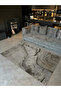 Gray Beige Themed Abstract Abstract Patterned Creative Modern Decorative Carpet 5372