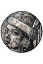 Round Black Beige Ethnic Patterned Women's Face Woven Base Carpet Miraface48 - 2
