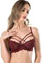 حمالة صدر من الدانتيل مع سلك Underwire باللون الأحمر الداكن