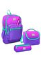 Girls' Three-Piece Elementary School Bag Set - Pink and Purple Gradient