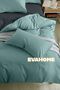 Petrol-Anthracite Double Sided Cotton Luxury Duvet Cover Set, Bed Sheet and 2 Pillowcases - 3