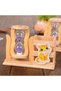 Wooden Handmade Mini Pen Holder Hourglass Sweet Cute Home Business Office Room Desktop Accessory Natural Decorative - 2