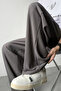 Men's Corded Fabric Anthracite Gray Oversize Sweatpants - 2