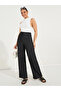 Textured Wide Leg Pants with Drawstrings