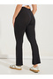 Solid Ankle Length Leggings with Front Split - 4
