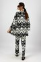 Women's Lycra Wrinkled Fabric Loose Wide Leg Palazzo Trousers Summer 2-Piece Top and Bottom Set Black Buta - 5