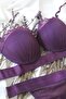 Mussel Model Satin Stripe Padded Bra Panty Set - Bralet and Panty Set - 6