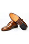 Tan Color Laceless Genuine Leather Men's Shoes - 3