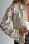Women's Beige Standard Size Buttoned Crochet Lace Jacket - 2