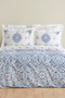 Ida Blue 100% Cotton Double Duvet Cover Set