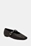 The evie marry jane woven women's black straw knit ballet flat - 2