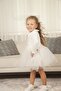 Girl's Peter Pan Collar Long Sleeve Lined Tulle Dress - 3