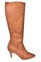 R372453002 Tan Suede Thin Heeled Women's Boots - 6