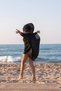 Black Chiffon - Beach Dress, Cloak and Hood Detail, Bat Model - 7