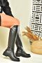 Black Genuine Leather Low Heeled Daily Women's Boots N654032803 - 6