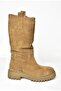 R555267002 Tan Genuine Leather Suede Women's Boots - 5