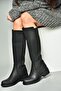 R674009809 Black Low Heeled Women's Boots - 4