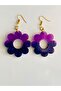 EARRINGS - PURPLE TRANSPARENT DARK PURPLE WITH Glittery - 2
