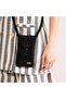 Black Tasseled Hand-Knitted Cell Phone Bag - Tasseled Black Hand-Knitted Mini Bag