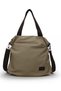5110 Lara Women's Cream Light Brown 100% Cotton Canvas Fabric Casual Daily Cross Shoulder Tote Hand Bag