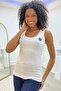 Premium Cotton Slim Fit Slim Fit Basic Thick Strap Women's Singlet White Sleeveless T-shirt - 3