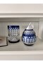 Dark Blue Crystal Cut Glass with Napkin - 4