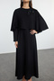 Black Stone Embroidered Cape Detail Evening Dress Tctss24Db00077 - 3