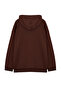 Kahverengi Büyük Beden Oversize Basic Kapüşonlu Fermuarlı İçi Polar Pamuk Sweatshirt TMNAW24AO00003 - 7
