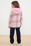 Pink Girls' Plaid Print Jacket-Tshirt-Pants 3-Piece Set Knitted Bottom-Top Suit Tkdaw25Au00031 - 3