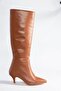 Tan Low Heeled Women's Boots J749205309 - 6