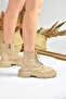 Beige Suede Thick Soled Daily Women's Boots L380500402 - 4