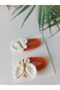 Butterfly Orange Knitted Handmade Cotton 2-Piece Snap Buckle
