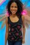 Slim Fit / Slim Fit Crystal Stone Lip Printed Cotton Sleeveless Women's Athlete - 3