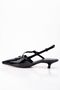 Black Color Patent Leather Open Back Belt Detailed Ankle Strap Women's Heeled Shoes 4 Cm - 5