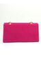 Women's Fuchsia Suede Chain Strap Bag - 3