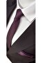 Red - Plum - Green Color 3-Piece Dobby Tie And Handkerchief Set - 3