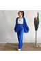 Cobalt Blue Color Pocket Detailed Wide Leg Kimono Set - 4