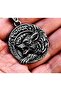 Double Sided Use Scandinavian Mythological Fenrir Wolf Necklace / Viking Compass Necklace - 2